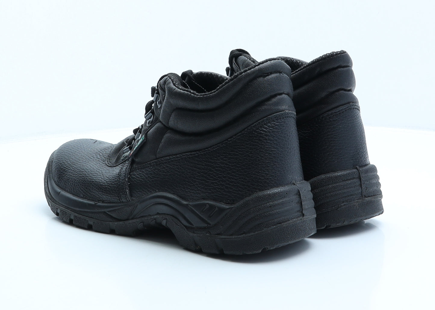 Click Mens Black Leather Trainer UK 8 42 US 9 - Oil Resistant, Work shoes