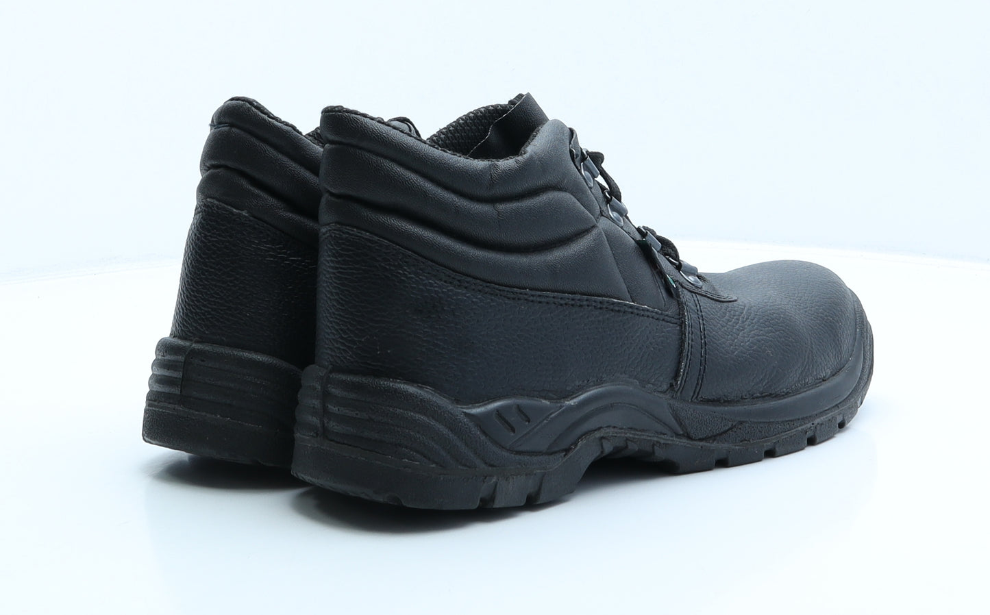 Click Mens Black Leather Trainer UK 8 42 US 9 - Oil Resistant, Work shoes
