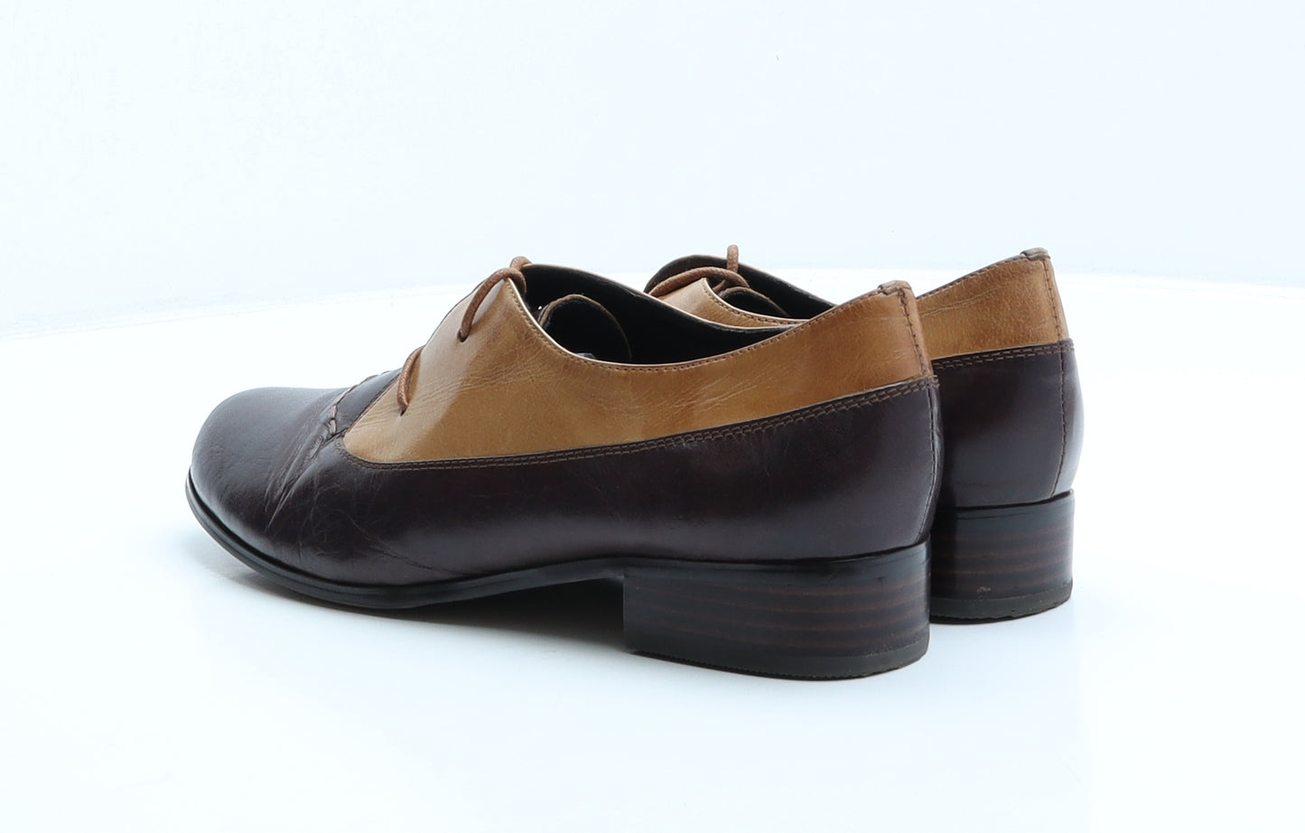Greywalk Womens Brown Colourblock Leather Oxford Flat UK 7 40