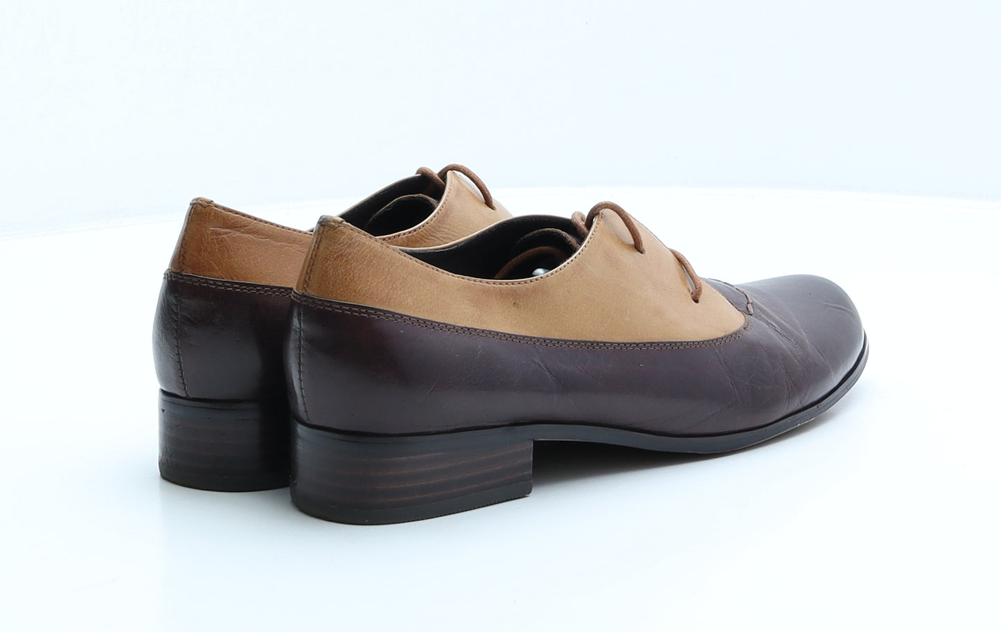 Greywalk Womens Brown Colourblock Leather Oxford Flat UK 7 40