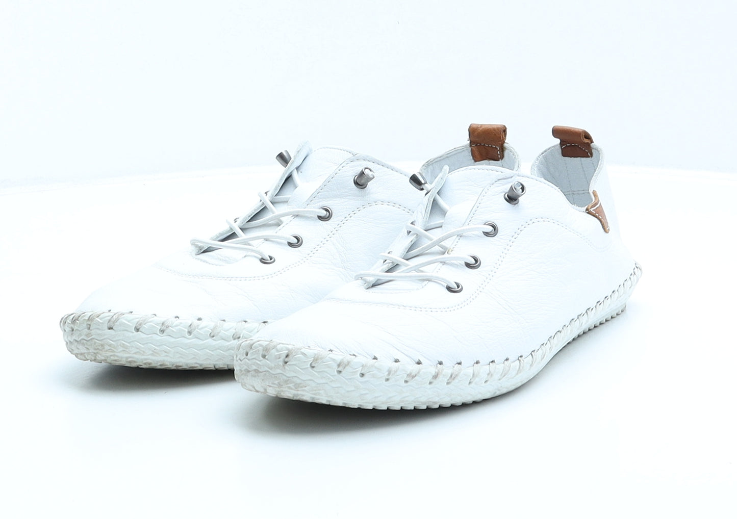 Lunar Womens White Leather Trainer UK 7 41