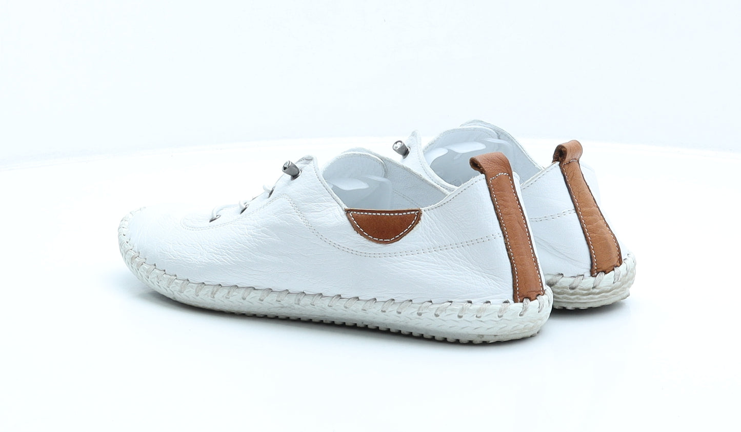 Lunar Womens White Leather Trainer UK 7 41