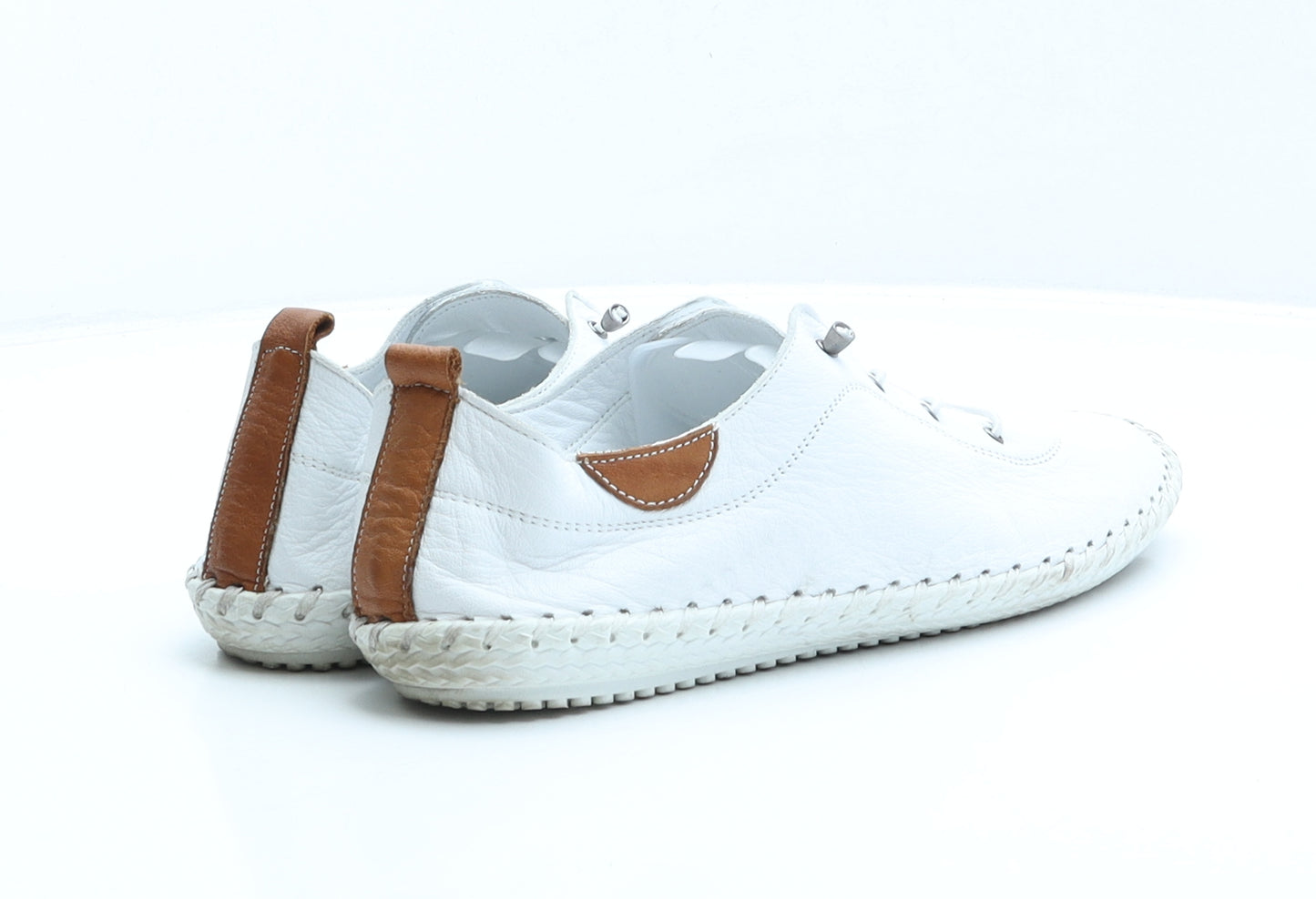 Lunar Womens White Leather Trainer UK 7 41