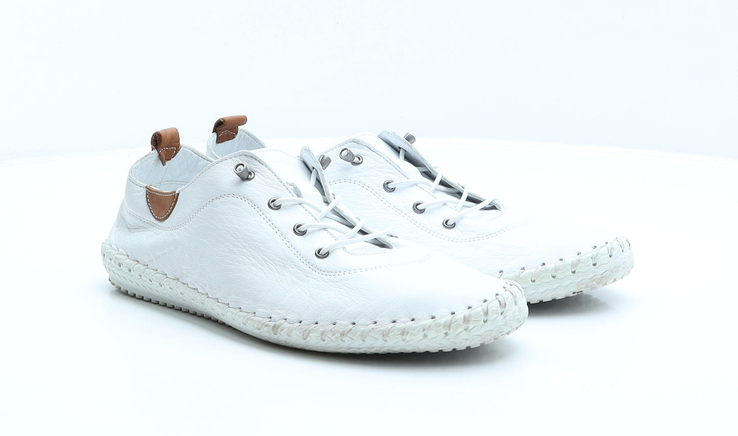 Lunar Womens White Leather Trainer UK 7 41
