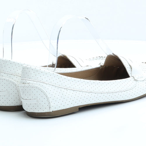 F&F Womens White Spotted Synthetic Ballet Flat UK 6 39