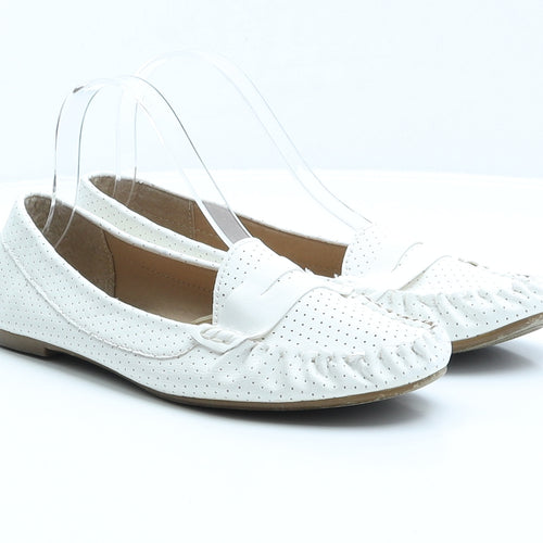 F&F Womens White Spotted Synthetic Ballet Flat UK 6 39