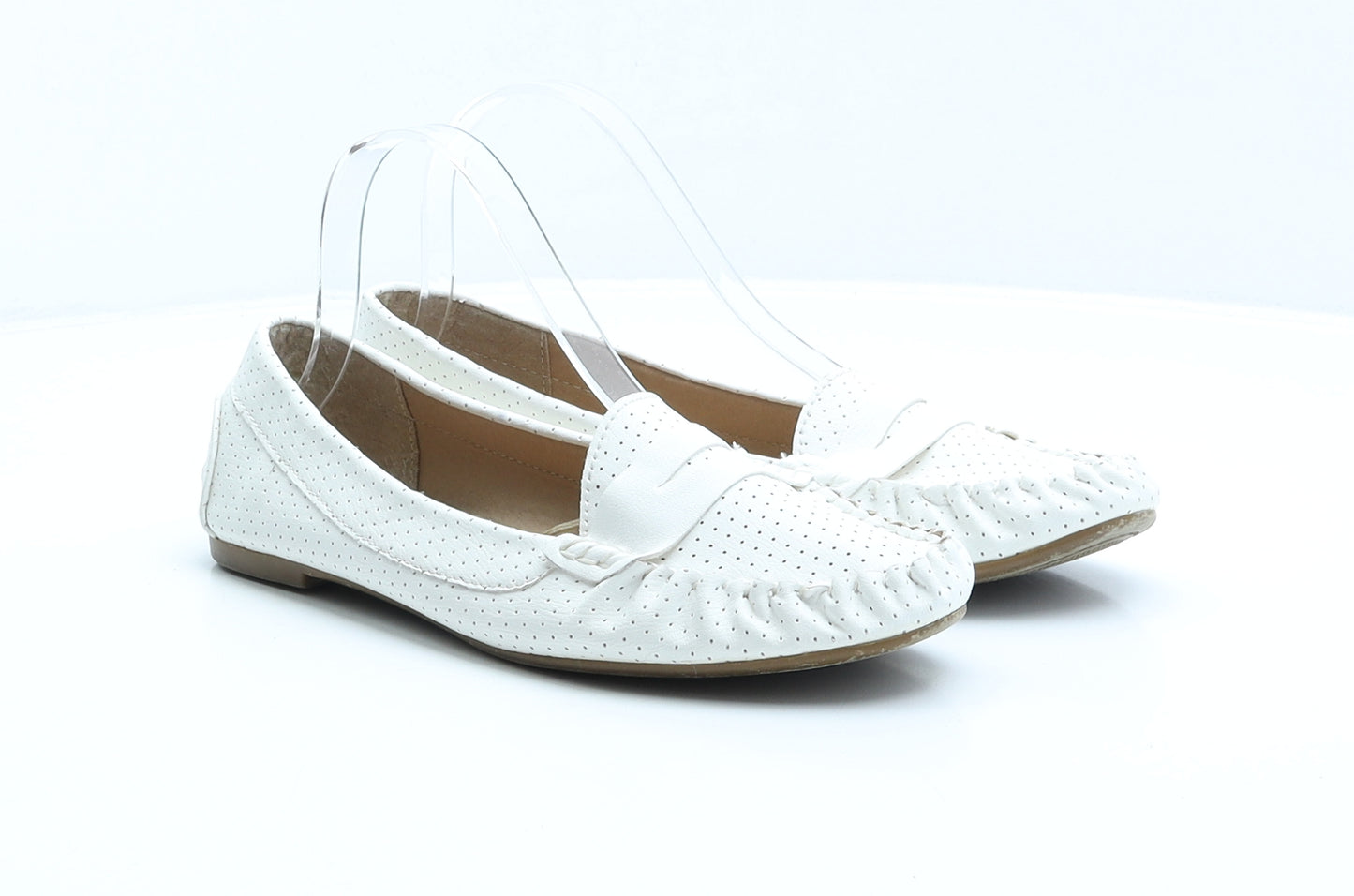 F&F Womens White Spotted Synthetic Ballet Flat UK 6 39