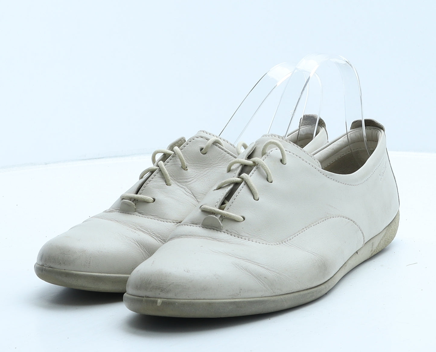 Hotter Womens Beige Leather Trainer Casual UK 7