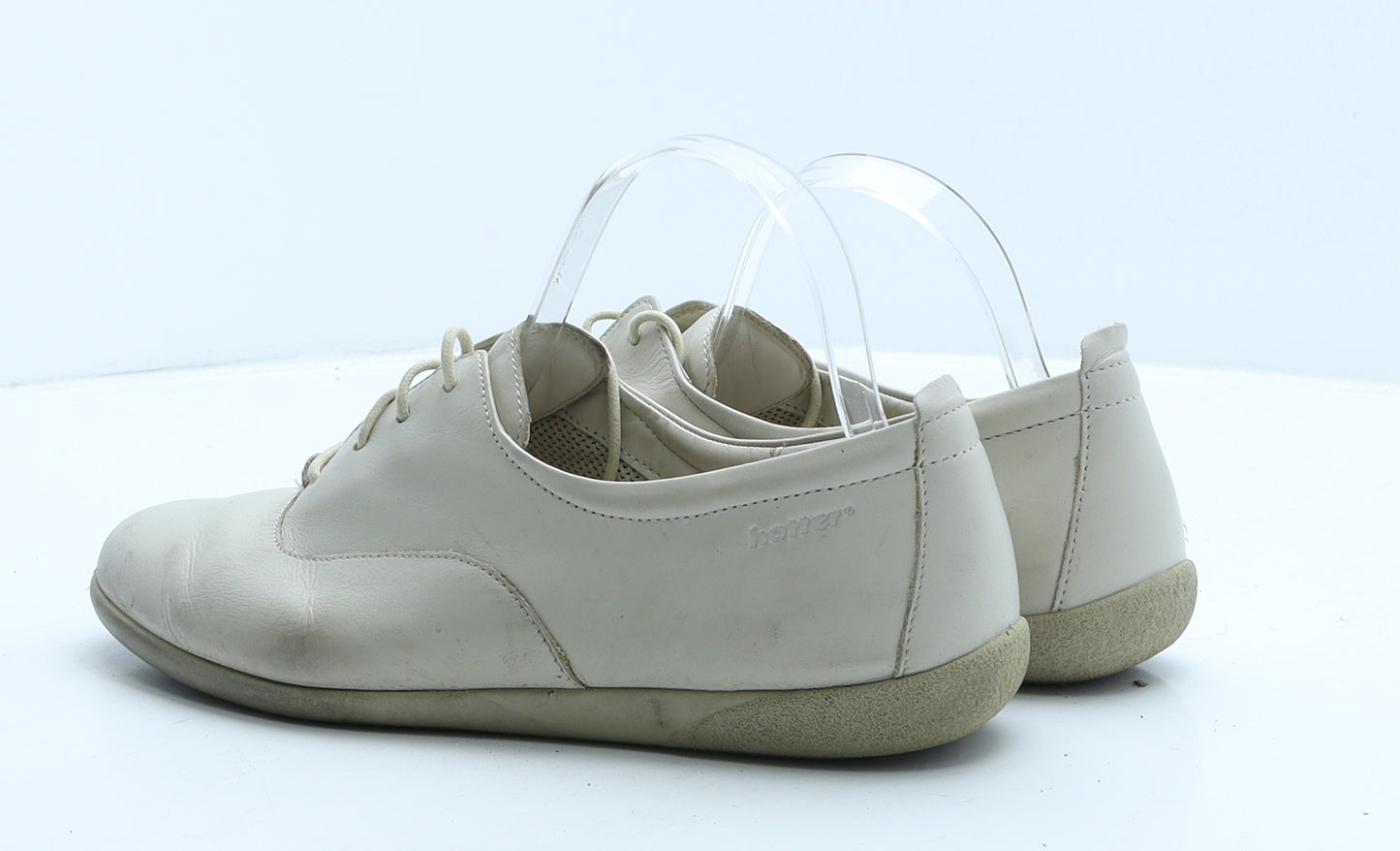 Hotter Womens Beige Leather Trainer Casual UK 7