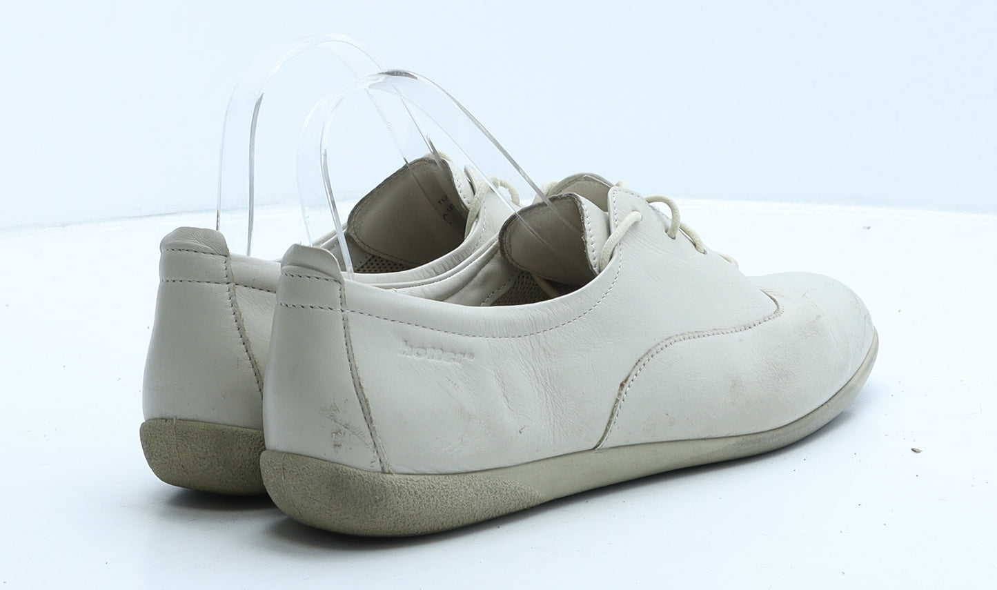 Hotter Womens Beige Leather Trainer Casual UK 7