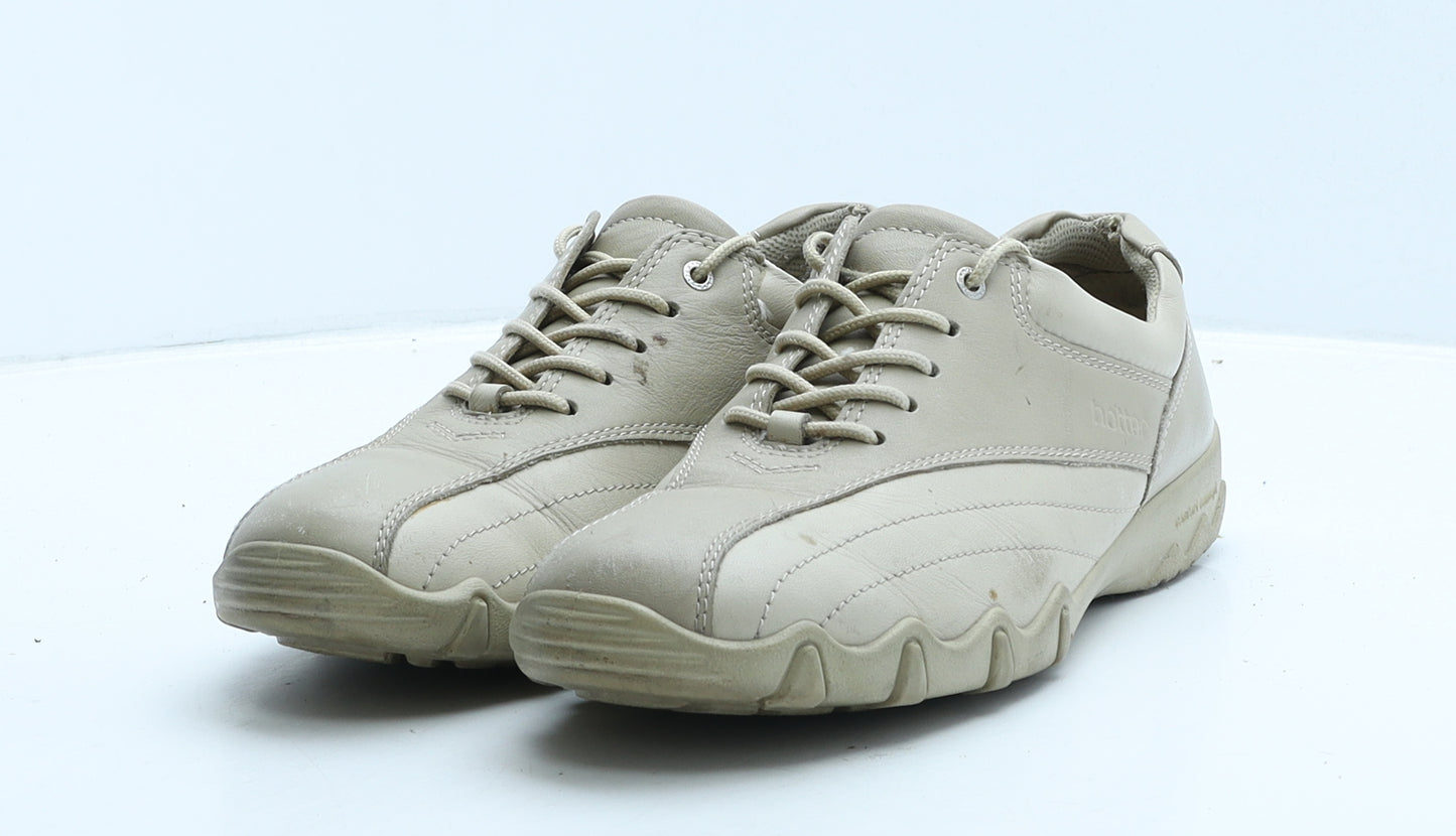 Hotter Womens Beige Leather Trainer UK 7