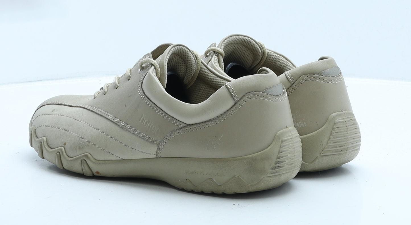 Hotter Womens Beige Leather Trainer UK 7