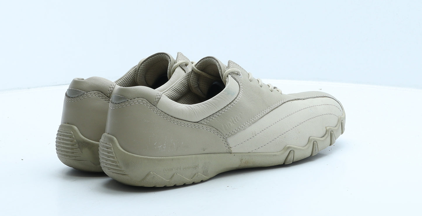 Hotter Womens Beige Leather Trainer UK 7
