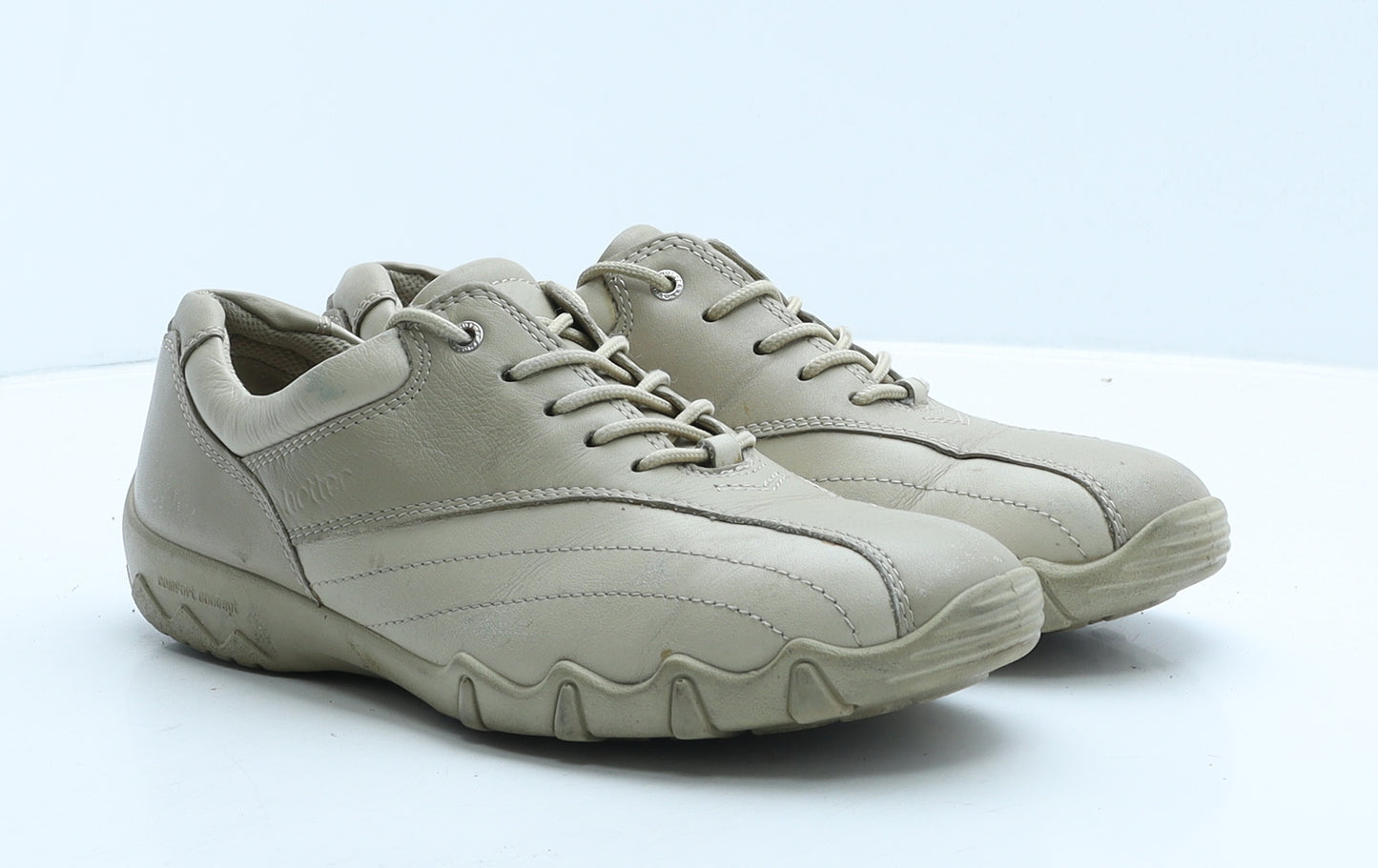 Hotter Womens Beige Leather Trainer UK 7