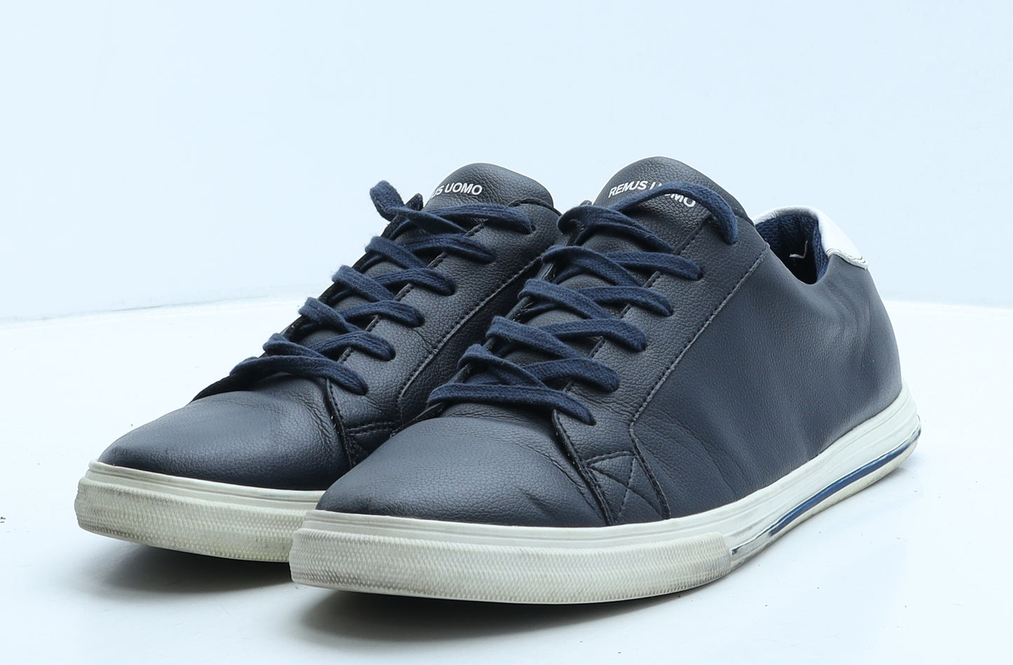 Remus Uomo Mens Blue Leather Trainer Casual UK 11 44