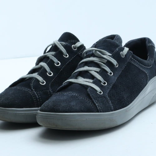 FootGlove Womens Blue Suede Trainer Casual UK 6