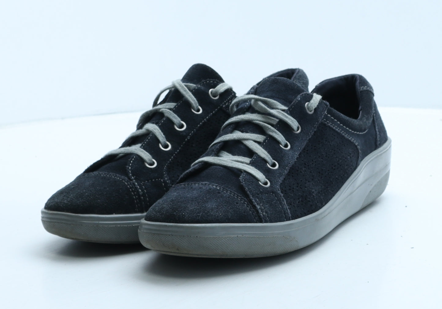 FootGlove Womens Blue Suede Trainer Casual UK 6