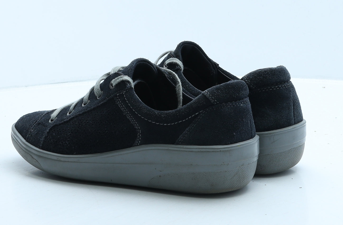 FootGlove Womens Blue Suede Trainer Casual UK 6