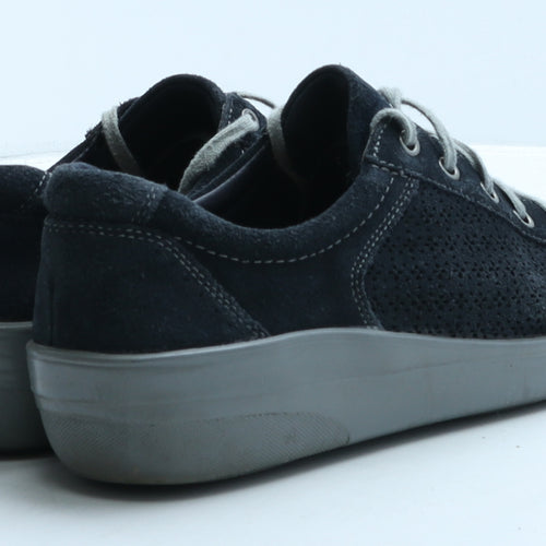 FootGlove Womens Blue Suede Trainer Casual UK 6