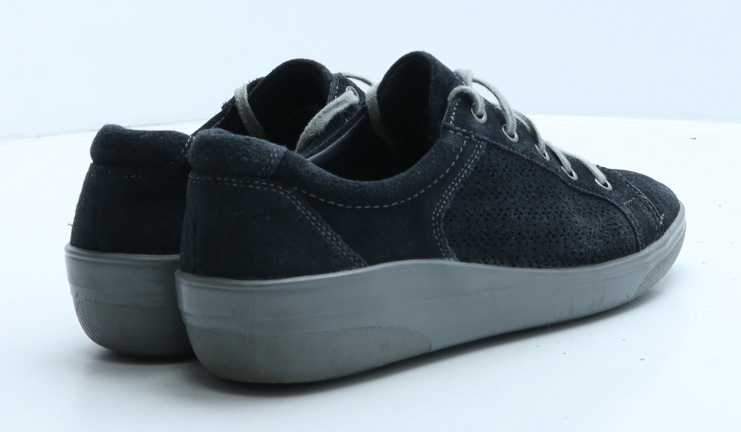FootGlove Womens Blue Suede Trainer Casual UK 6