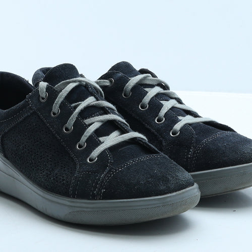FootGlove Womens Blue Suede Trainer Casual UK 6