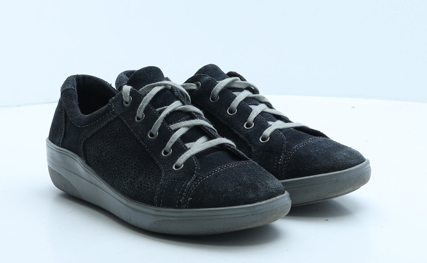 FootGlove Womens Blue Suede Trainer Casual UK 6