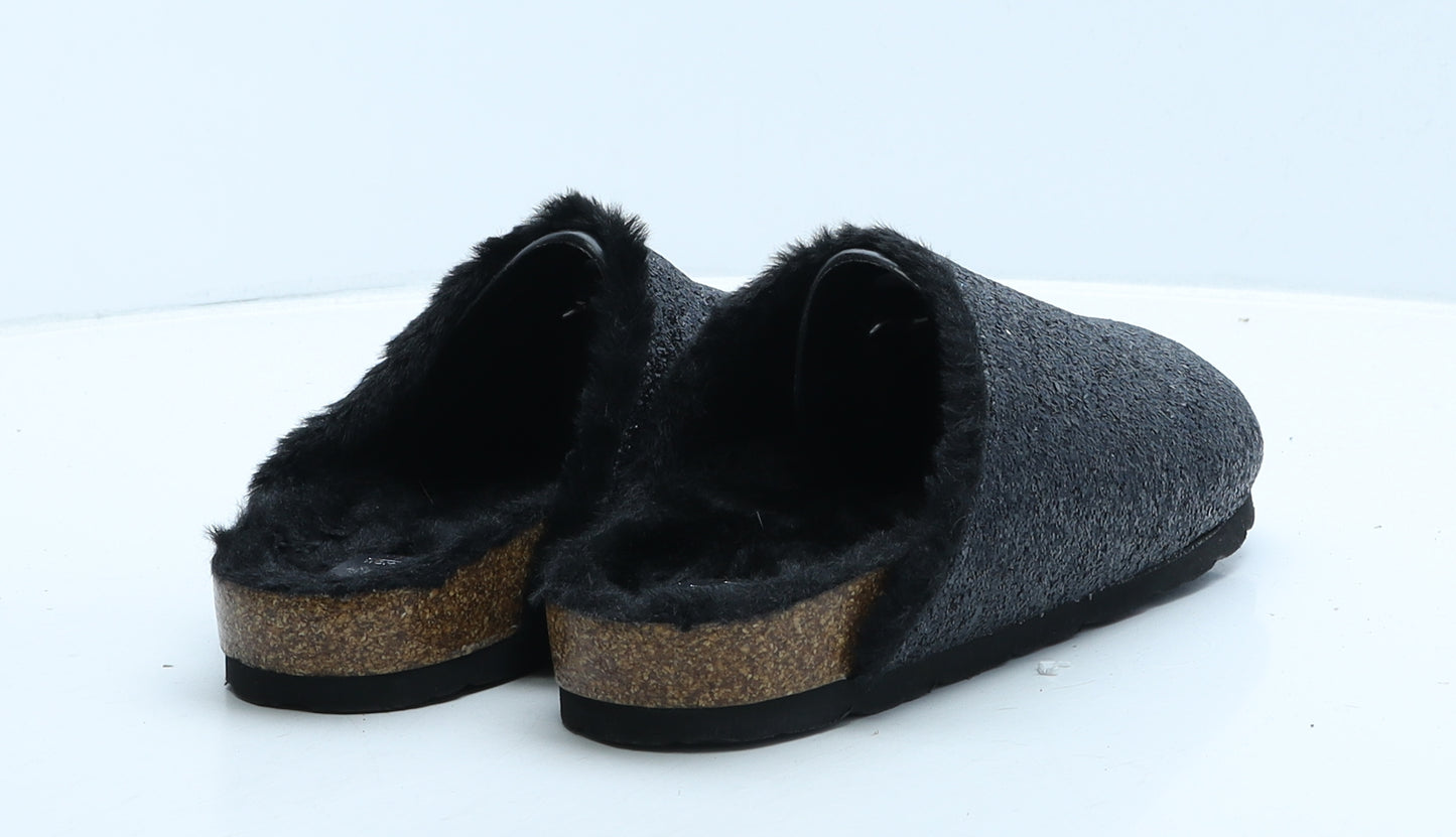TU Womens Black Synthetic Slip On Slipper UK