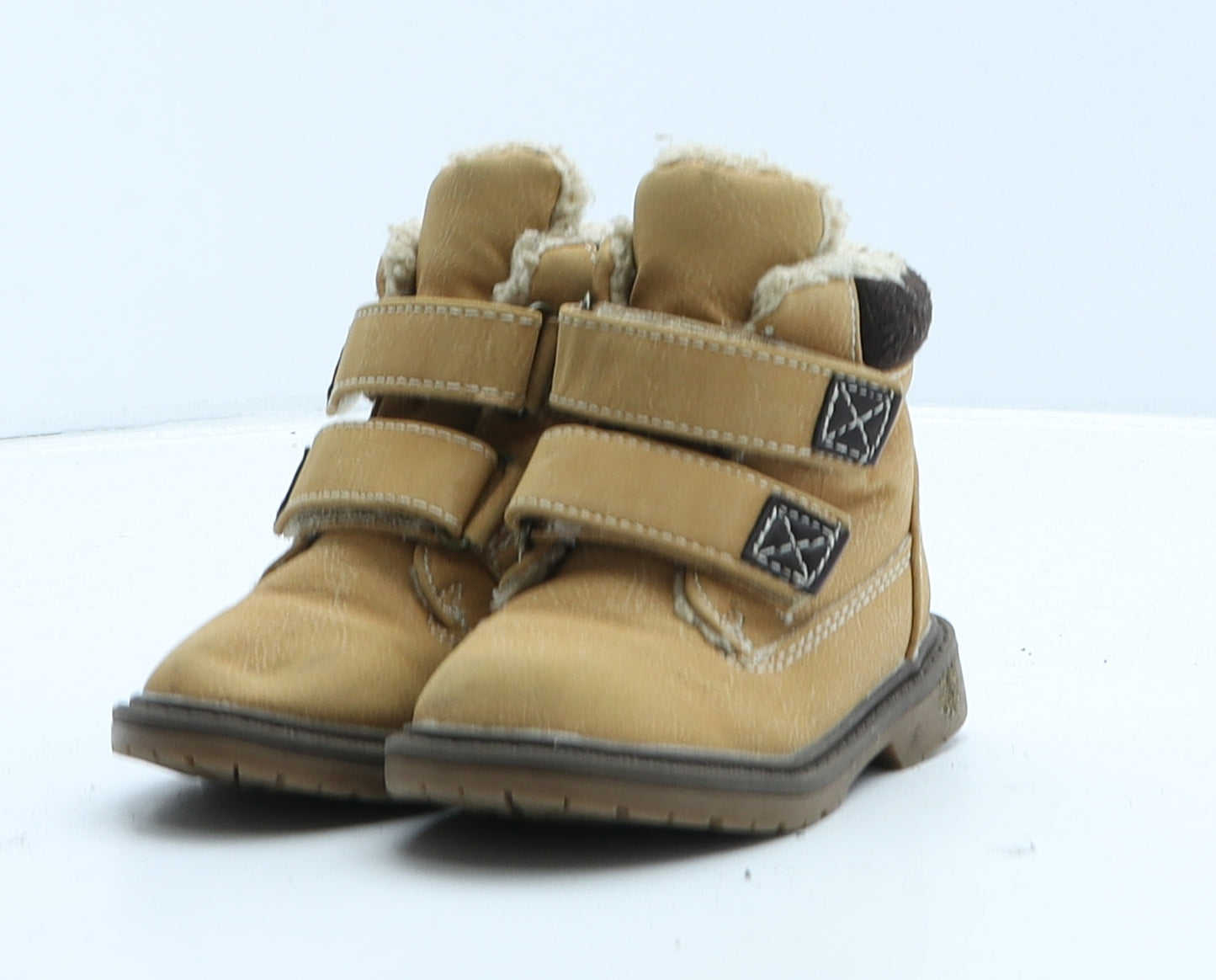 George Boys Beige Leather Snow Boot Boot UK 5