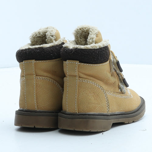 George Boys Beige Leather Snow Boot Boot UK 5