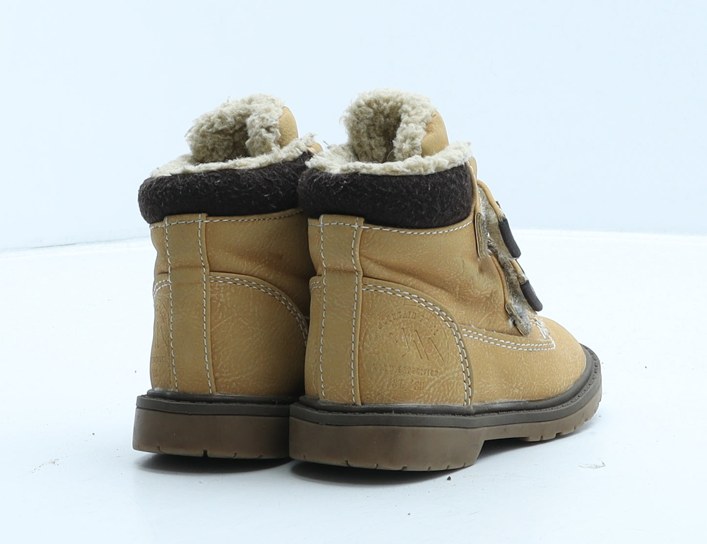 George Boys Beige Leather Snow Boot Boot UK 5