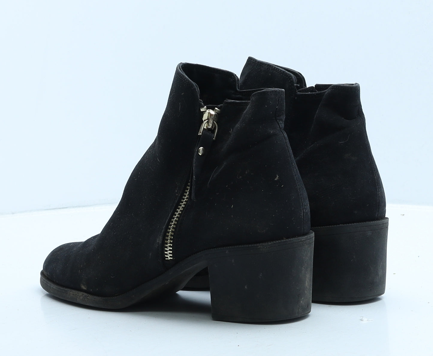 Preworn Womens Black Suede Bootie Boot UK 6 39