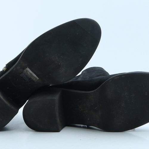 Preworn Womens Black Suede Bootie Boot UK 6 39
