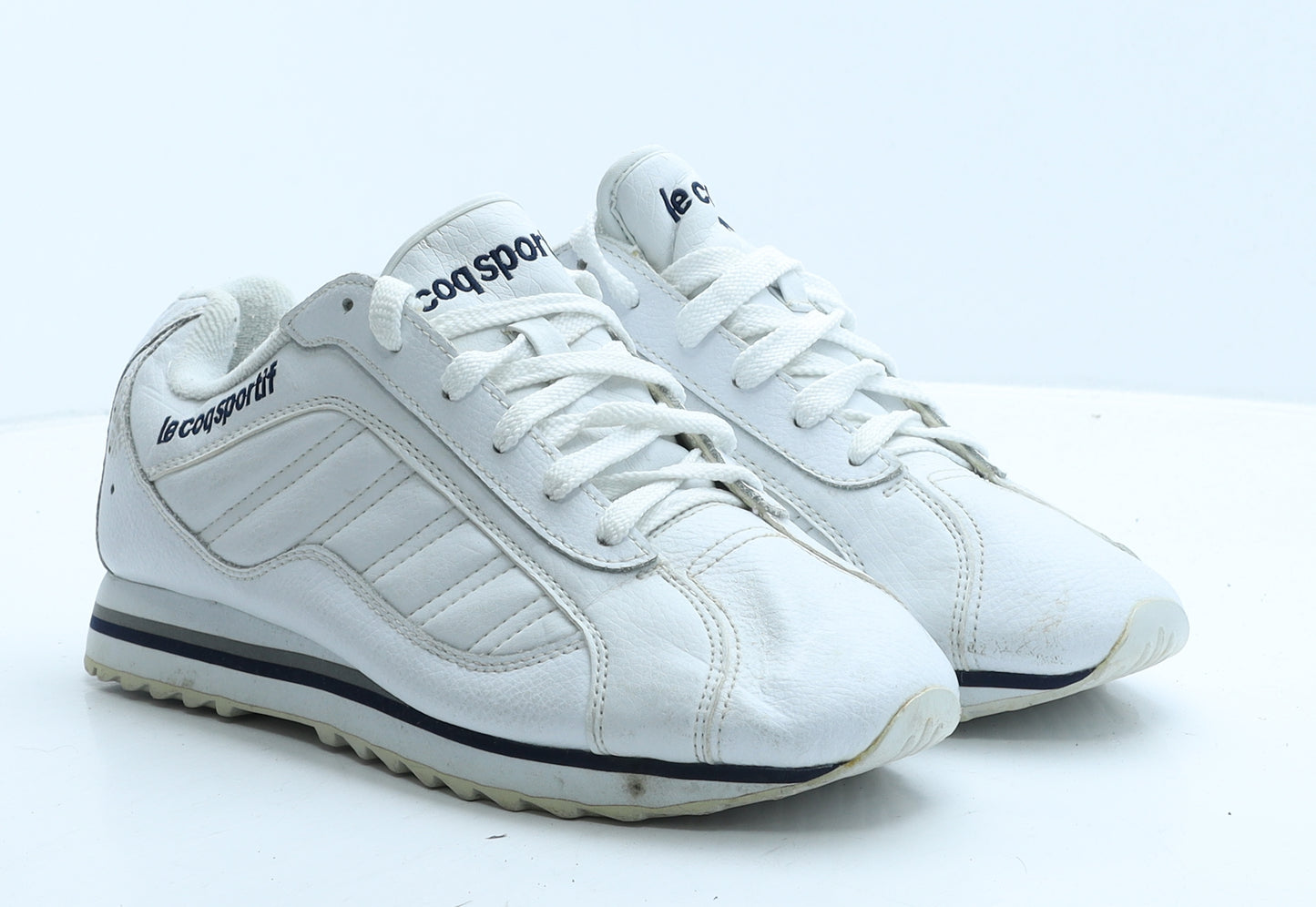 le coq sportif Mens White Leather Trainer UK 8 42