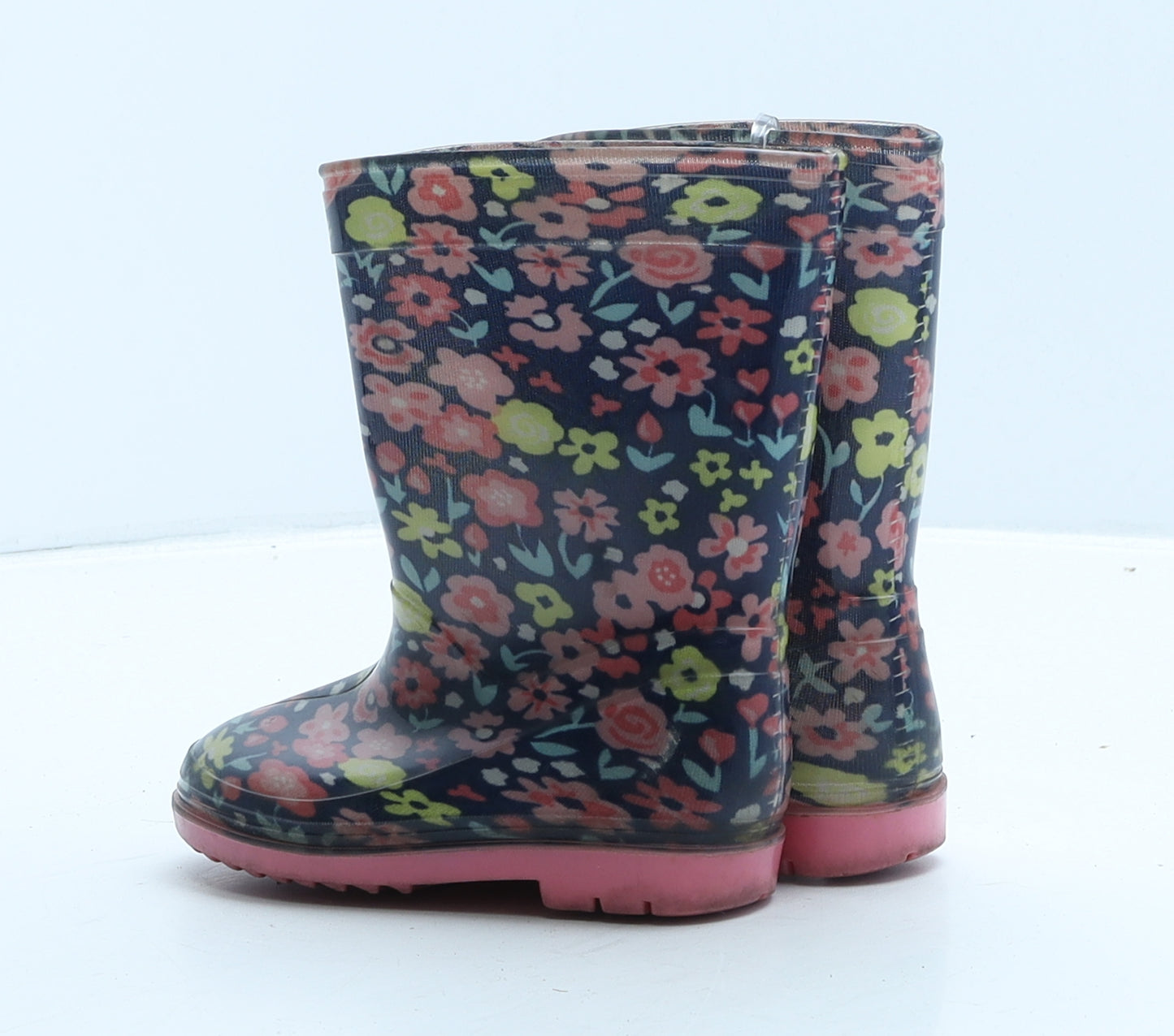 Preworn Girls Multicoloured Floral Rubber Wellies Boot UK 5