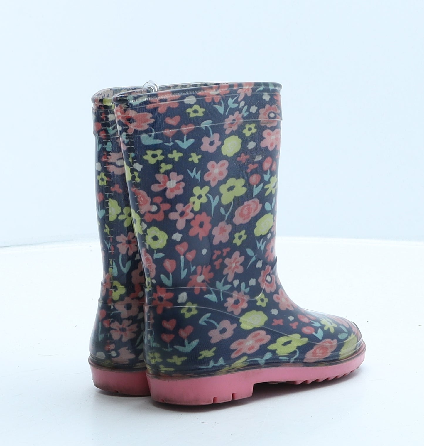 Preworn Girls Multicoloured Floral Rubber Wellies Boot UK 5