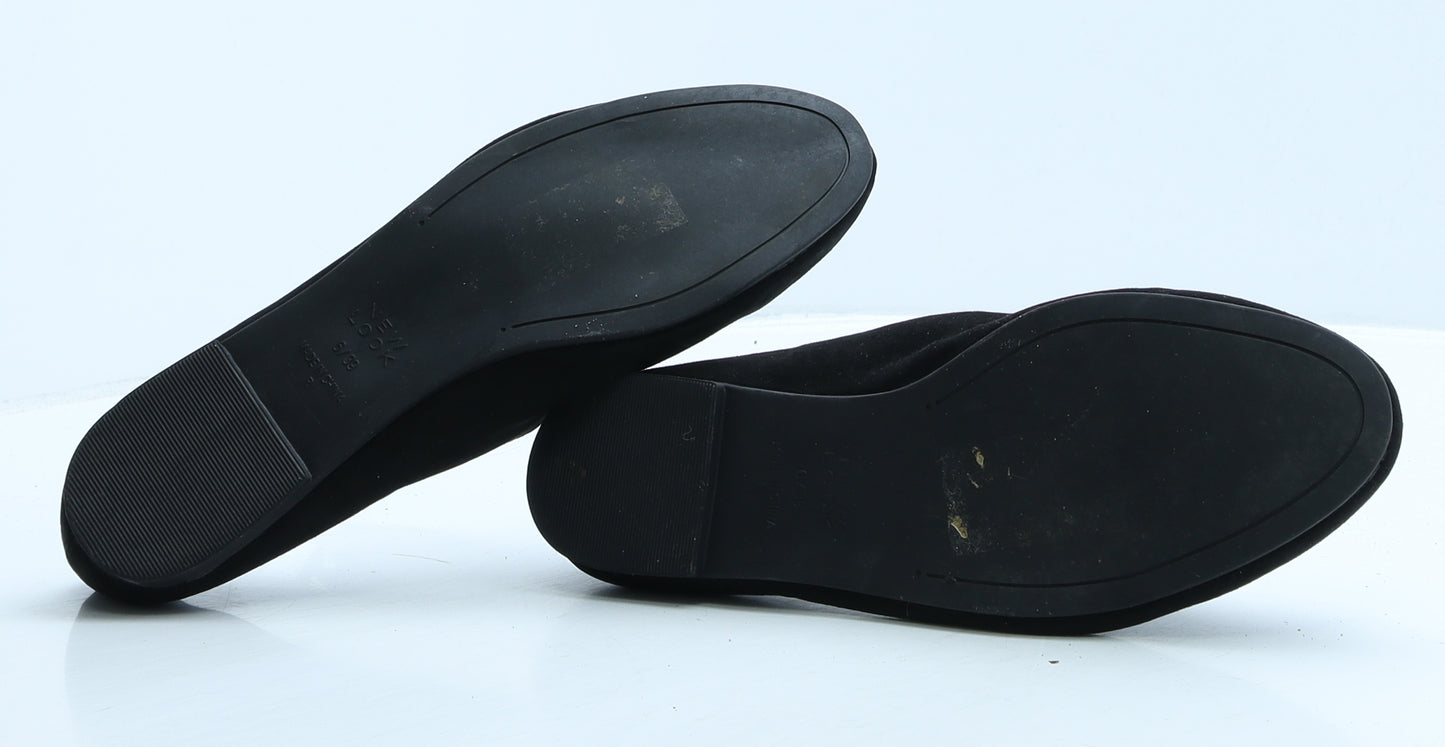 New Look Womens Black Suede Ballet Flat UK 6 39