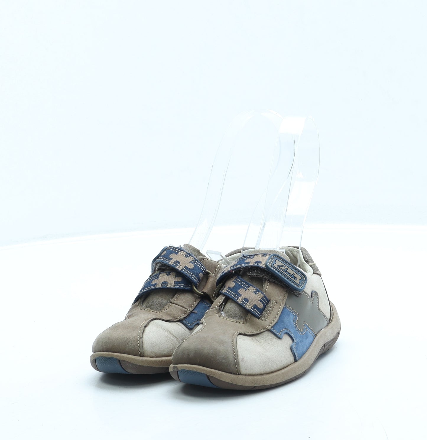 Clarks Boys Brown Polyester Trainer UK 5 - Puzzle Piece