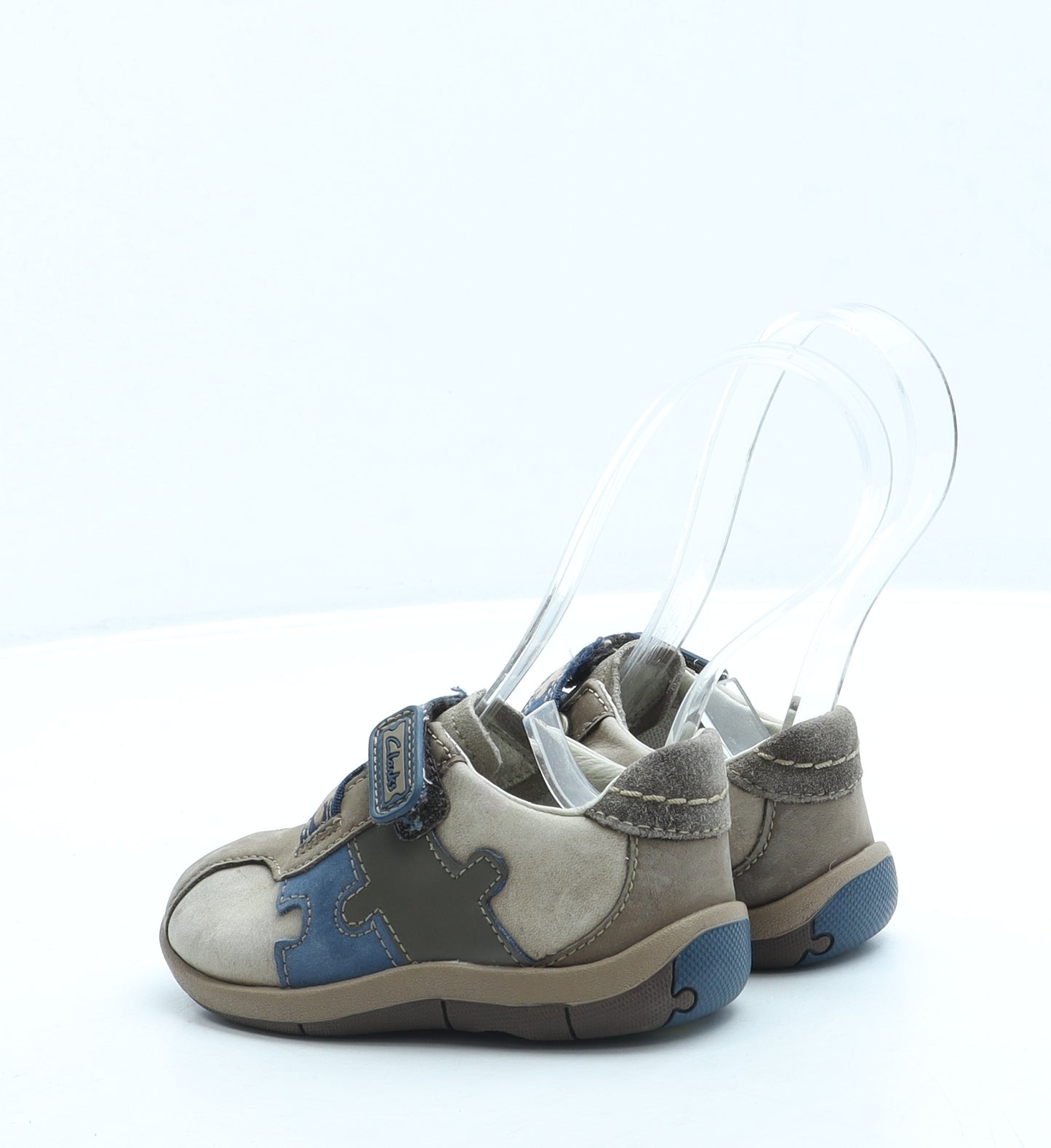 Clarks Boys Brown Polyester Trainer UK 5 - Puzzle Piece
