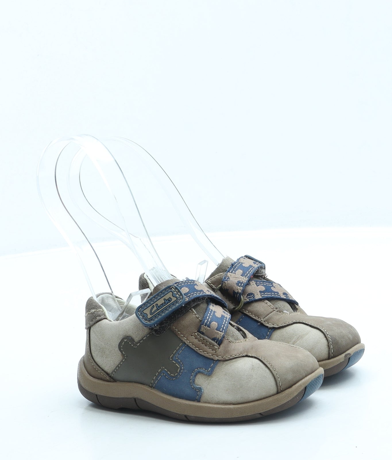 Clarks Boys Brown Polyester Trainer UK 5 - Puzzle Piece