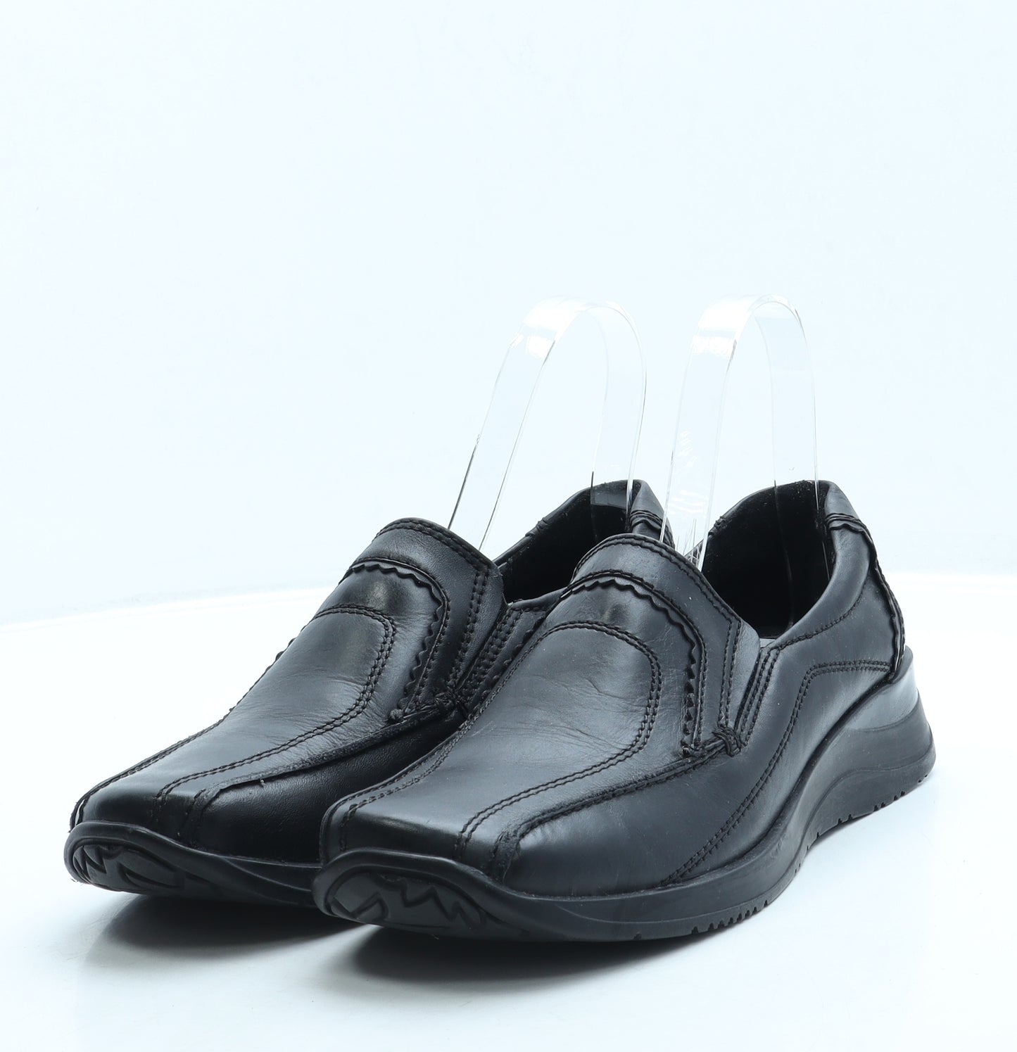Hush Puppies Womens Black Leather Loafer Flat UK 6