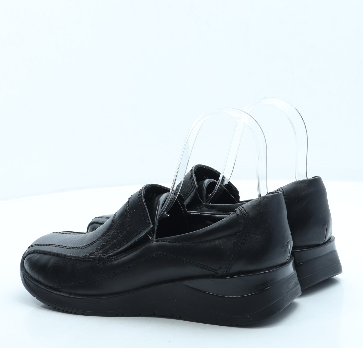 Hush Puppies Womens Black Leather Loafer Flat UK 6