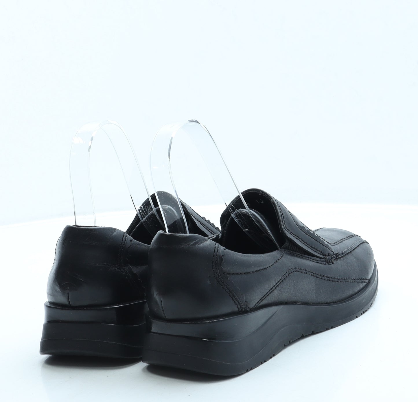 Hush Puppies Womens Black Leather Loafer Flat UK 6