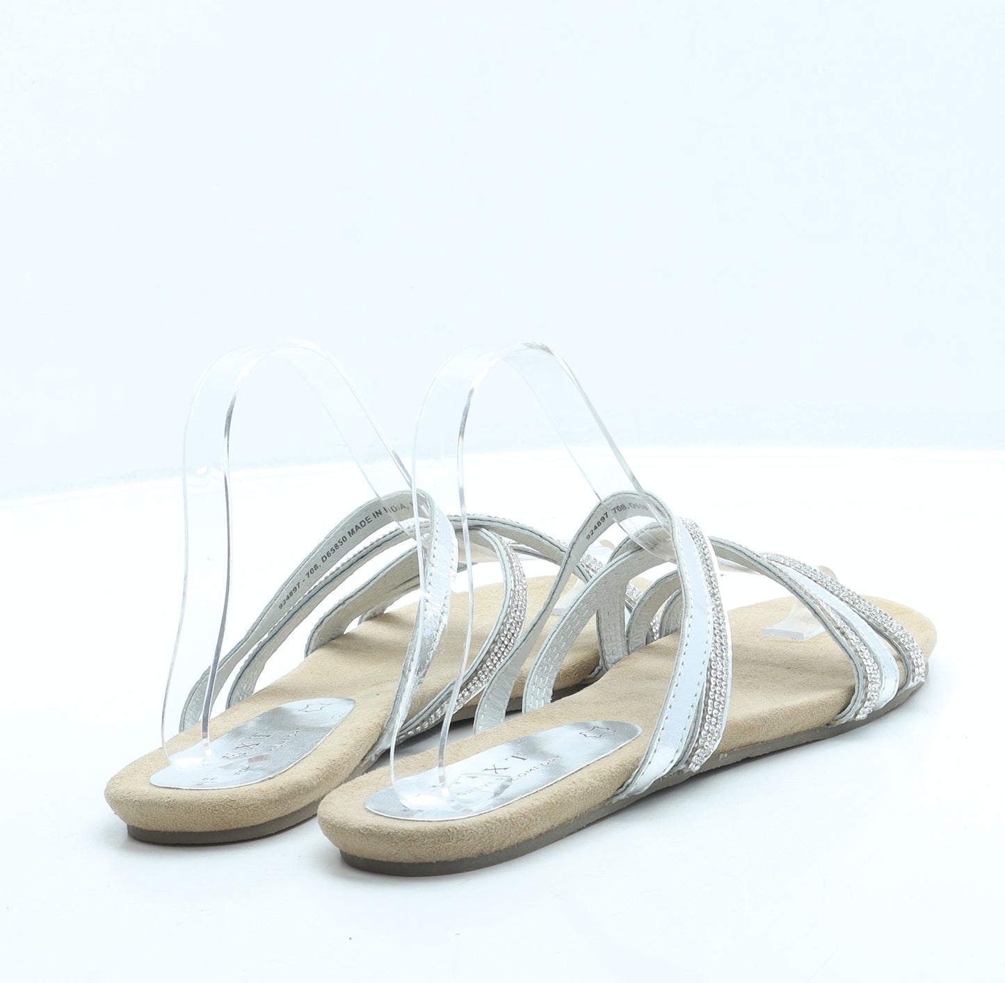 NEXT Womens Silver Leather Strappy Sandal UK 6 39