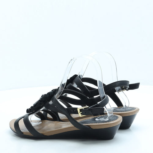 Clarks Womens Black Leather Slingback Sandal UK 6