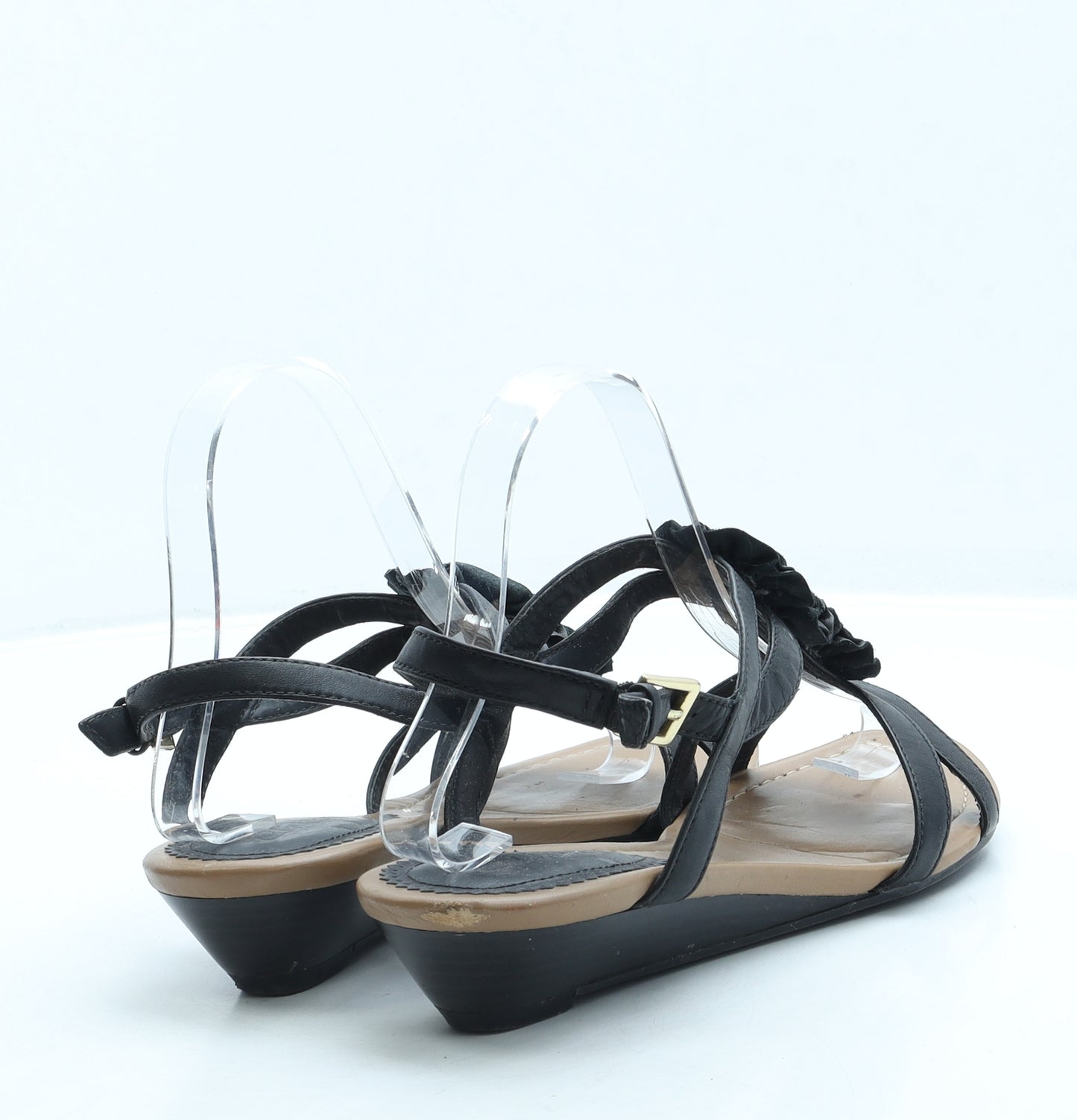 Clarks Womens Black Leather Slingback Sandal UK 6