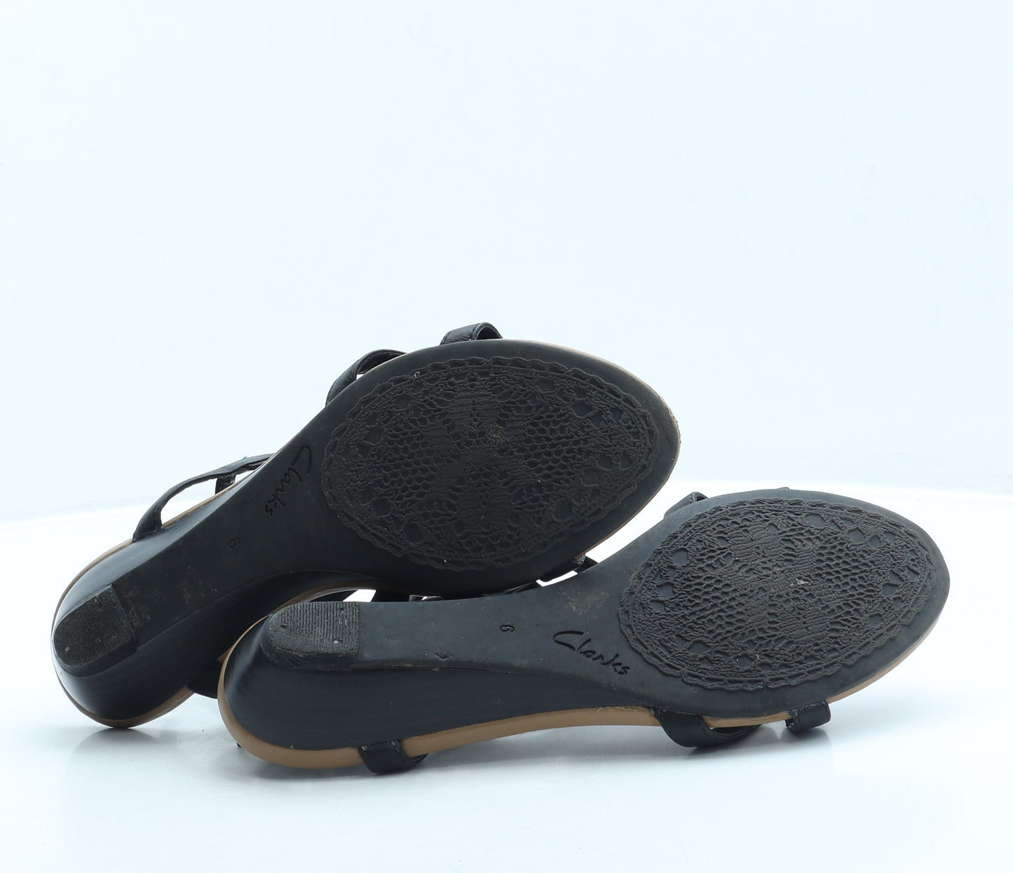 Clarks Womens Black Leather Slingback Sandal UK 6