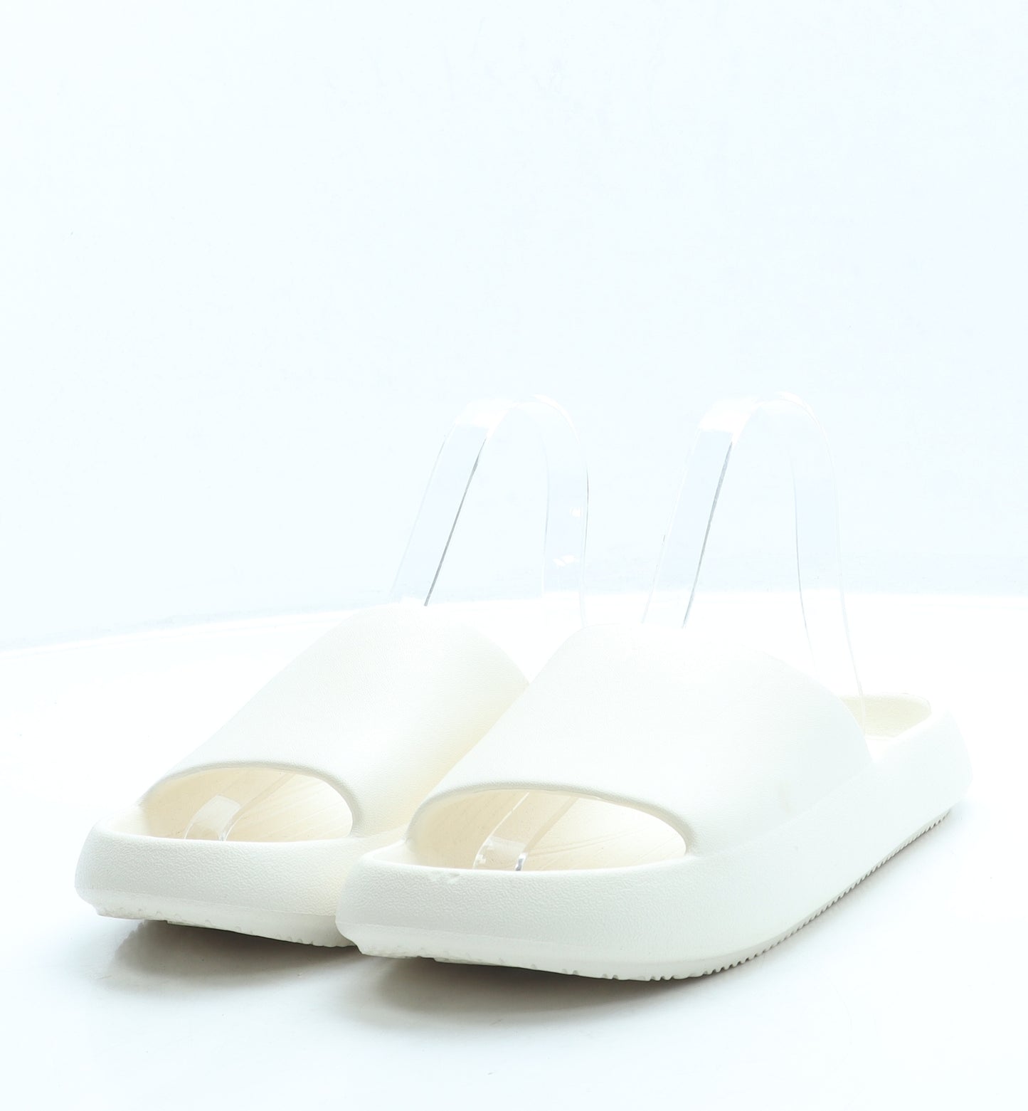 Preworn Womens Ivory Rubber Slider Sandal UK 3 36 - Size 3-4