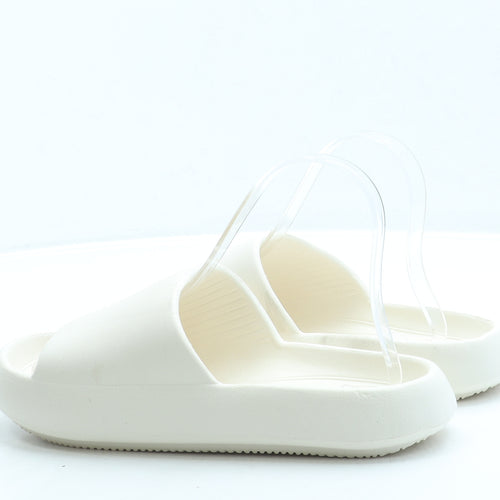 Preworn Womens Ivory Rubber Slider Sandal UK 3 36 - Size 3-4