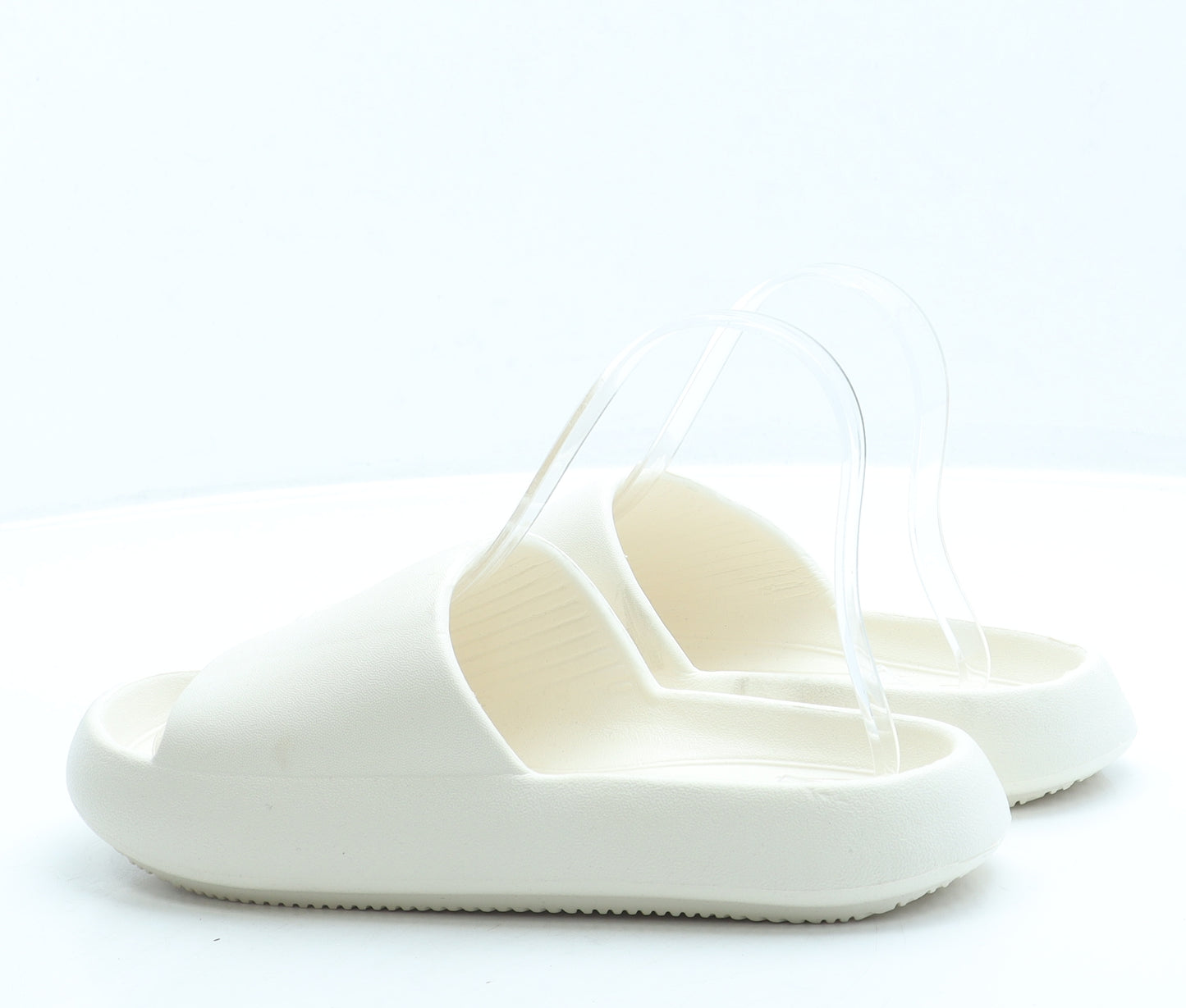 Preworn Womens Ivory Rubber Slider Sandal UK 3 36 - Size 3-4