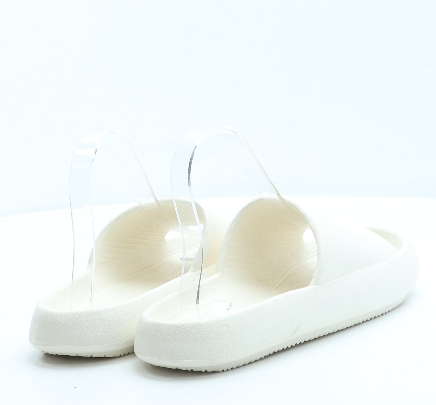 Preworn Womens Ivory Rubber Slider Sandal UK 3 36 - Size 3-4